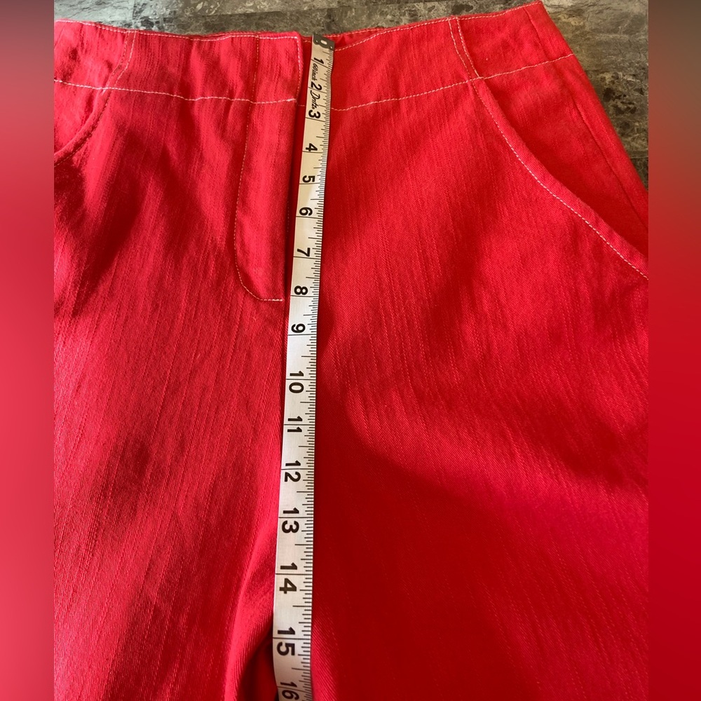 Apple Red ASTR Wide Leg Casual Cropped Pant Stretch Denim Preppy Travel Size MED - Picture 9 of 15